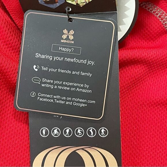 Moheen Cool Shirt Mens Large Red Dri Short Sleeve Polo UPF 50 Outdoor Hiking - Picture 10 of 11